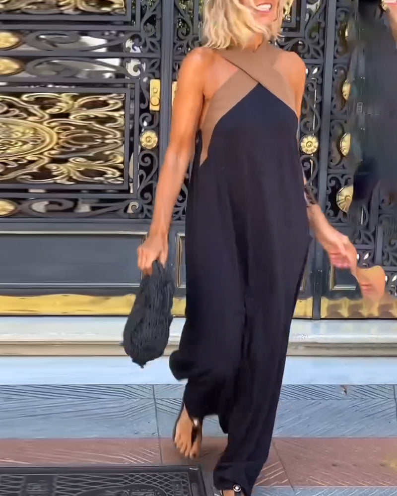 Nicole - Stylowa Sukienka z Krzyżowym Dekoltem