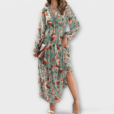 Juno - Elegancka Kwiatowa Sukienka Maxi