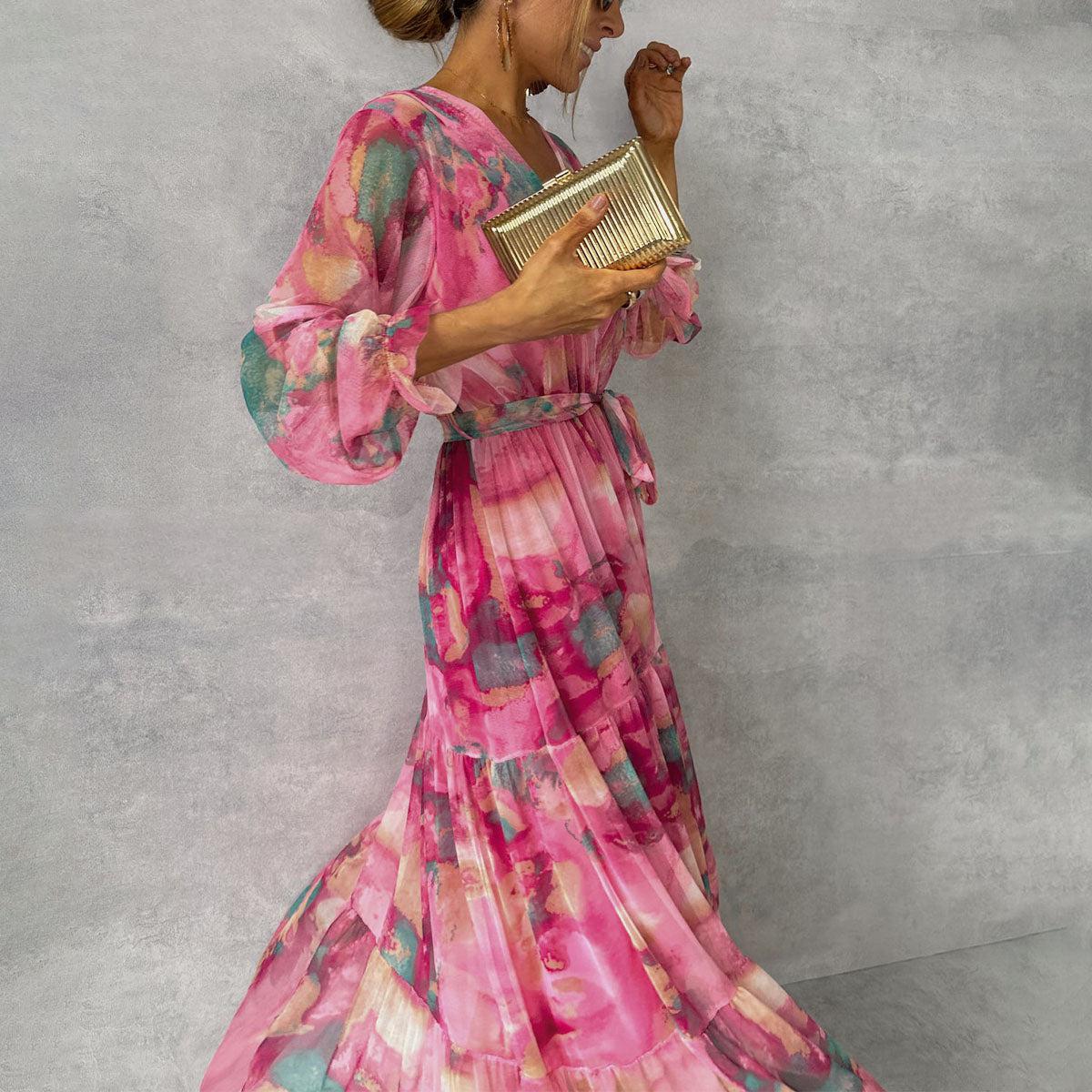 Felicity - Elegancka Kwiatowa Sukienka Maxi
