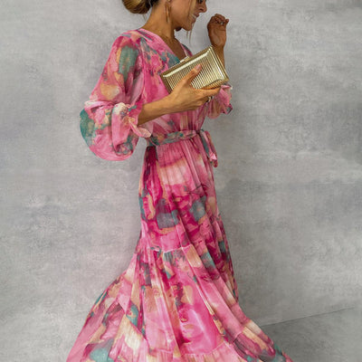 Felicity - Elegancka Kwiatowa Sukienka Maxi