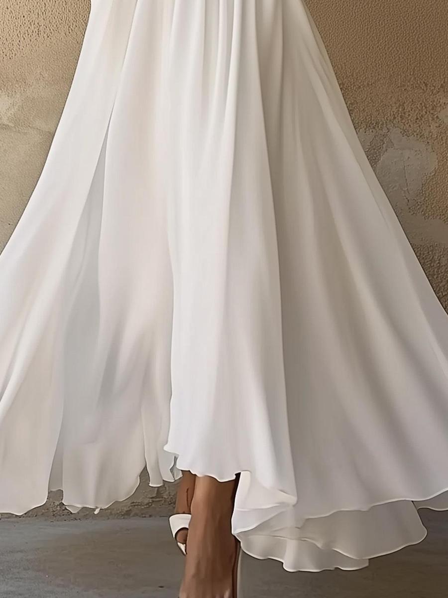 Laura - Sukienka Maxi z V-dekoltem w stylu vintage