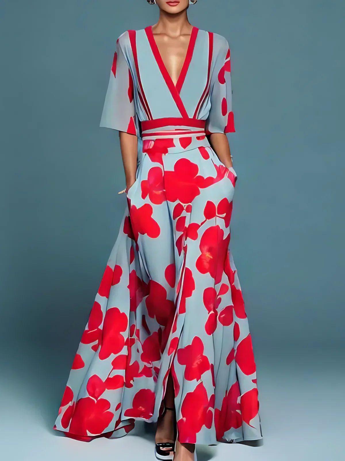 Kali - Sukienka z rękawami w stylu Milano
