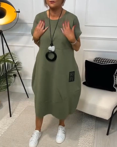 Cleo - Stylowa Sukienka z Krótkim Rękawem