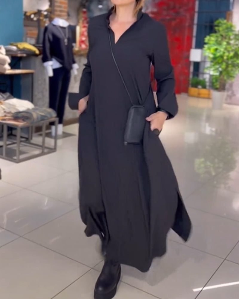 Evie - Sukienka Maxi w Stylu Retro z Luźnym Fasonem
