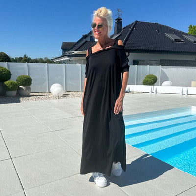 Lucy - Luźna sukienka maxi z odkrytymi ramionami dla kobiet