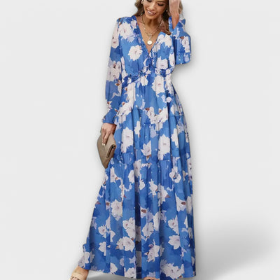 Juno - Elegancka Kwiatowa Sukienka Maxi