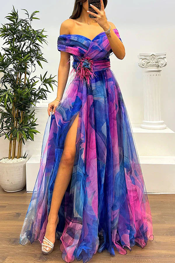Juliet – Elegancka Sukienka Maxi z Odkrytymi Ramionami