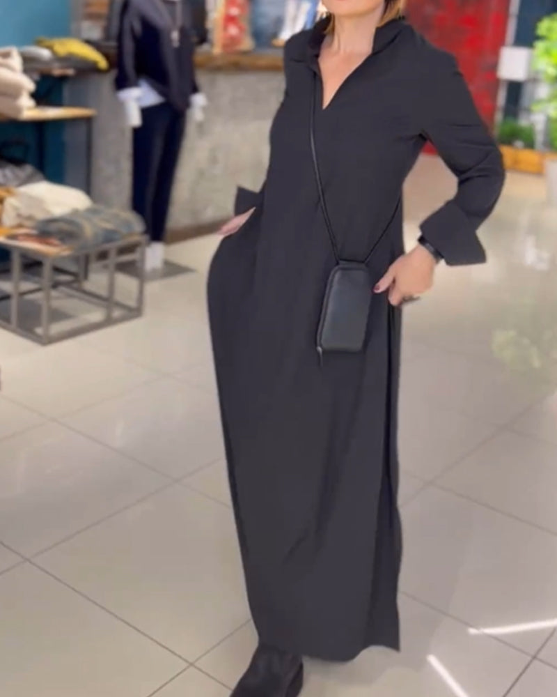 Evie - Sukienka Maxi w Stylu Retro z Luźnym Fasonem