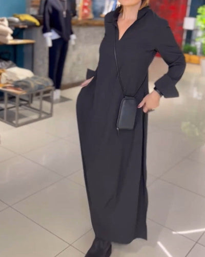 Evie - Sukienka Maxi w Stylu Retro z Luźnym Fasonem