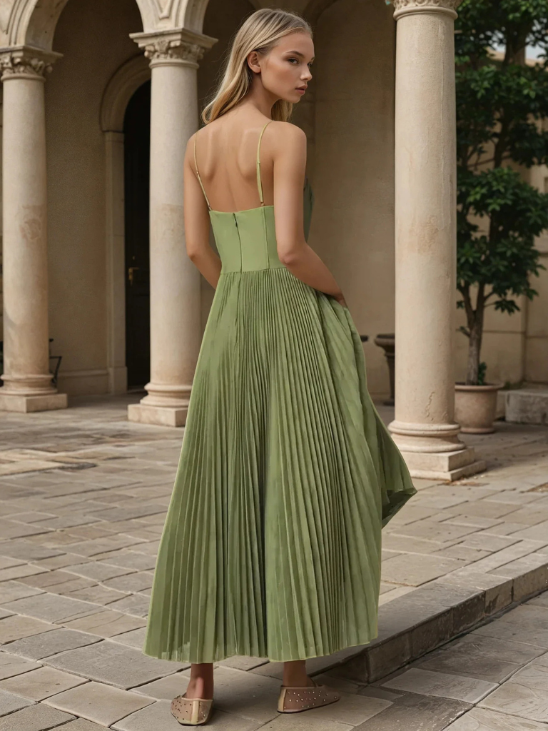 Zoe - Elegancka Sukienka Wieczorowa Bez Rękawów z Odkrytymi Plecami