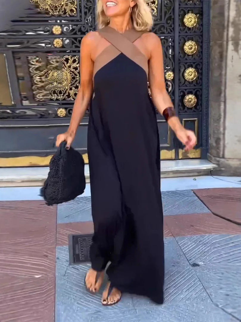 Nicole - Stylowa Sukienka z Krzyżowym Dekoltem