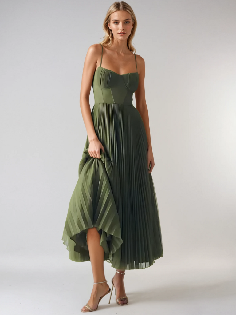 Zoe - Elegancka Sukienka Wieczorowa Bez Rękawów z Odkrytymi Plecami