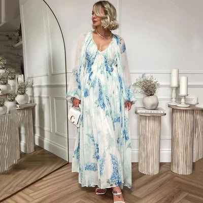 Nora – Sukienka Maxi w Kolorze Niebieskiego Oceanu