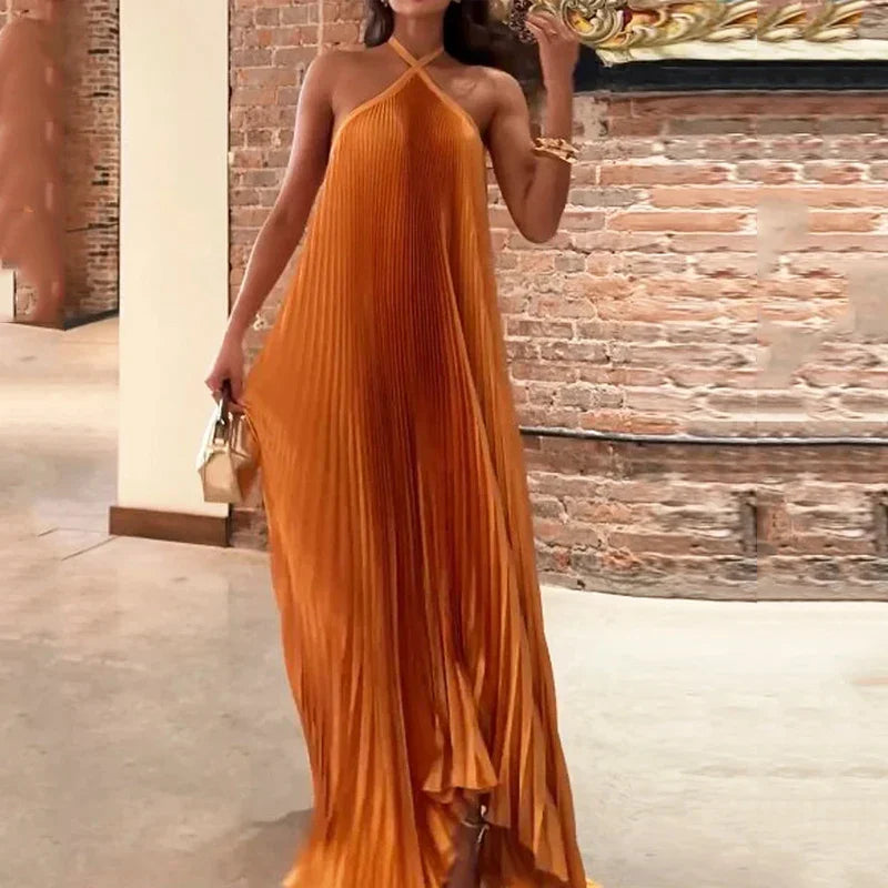 Mira - Elegancka Maxi Sukienka z Halterem