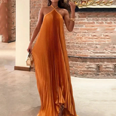Mira - Elegancka Maxi Sukienka z Halterem