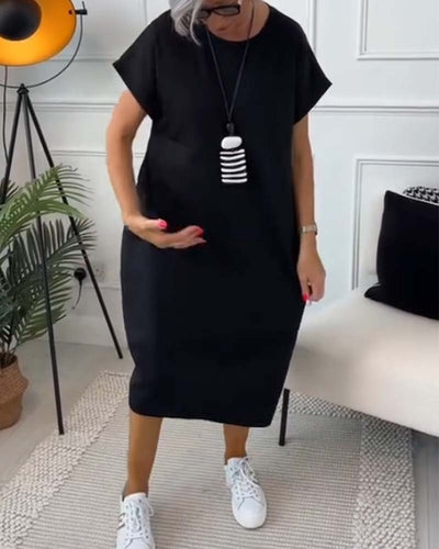 Cleo - Stylowa Sukienka z Krótkim Rękawem