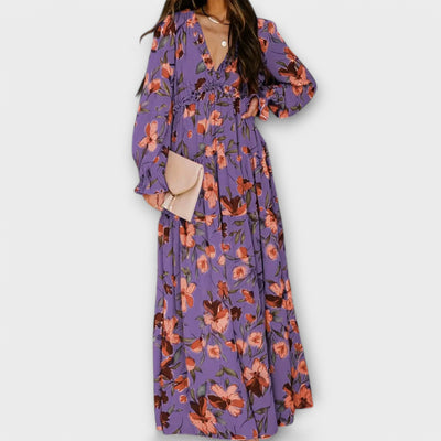 Juno - Elegancka Kwiatowa Sukienka Maxi
