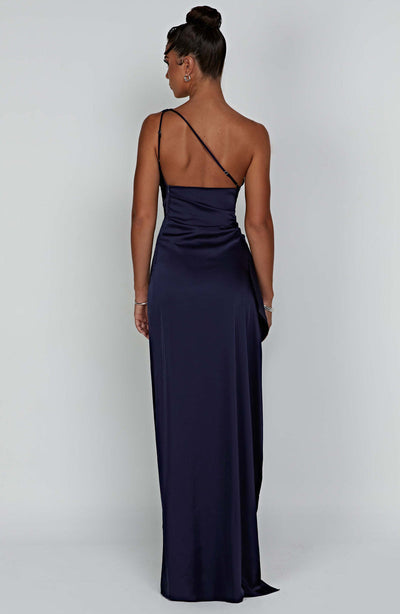Saoirse - Sukienka Bodycon z Satyny na Jedno Ramię