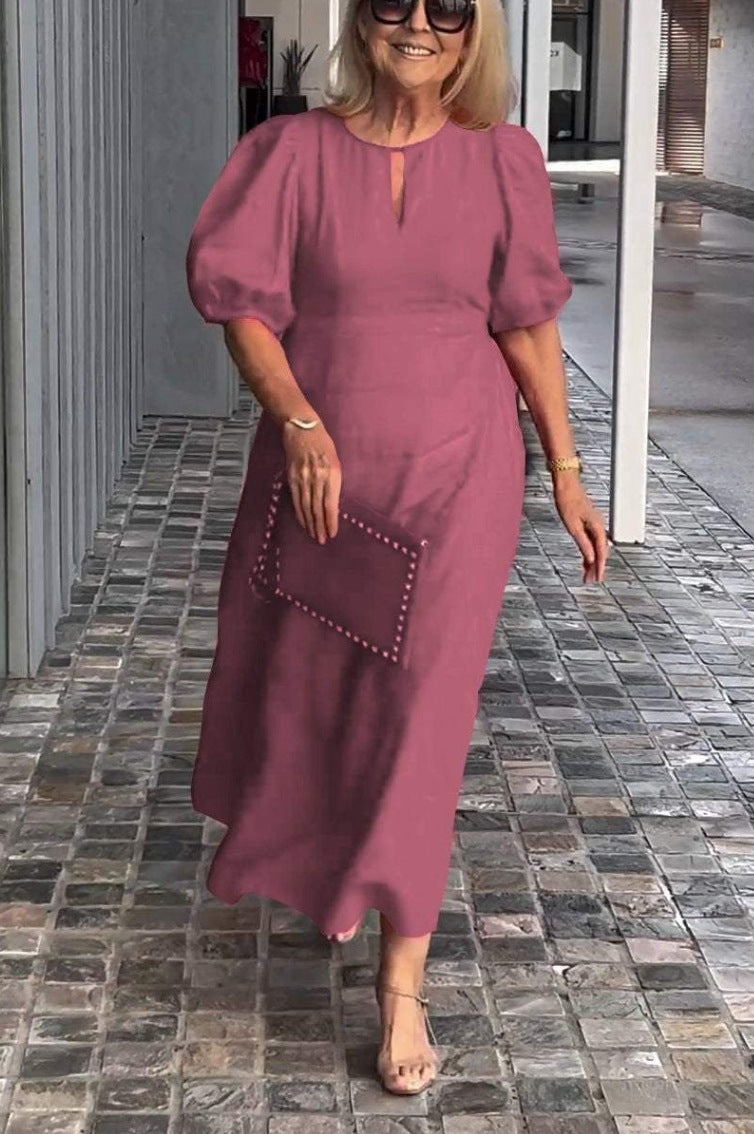 Frankie - Elegancka Sukienka z Bufiastymi Rękawami