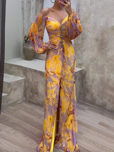 Selina | Elegancka Sukienka z Dekoltem w Serek