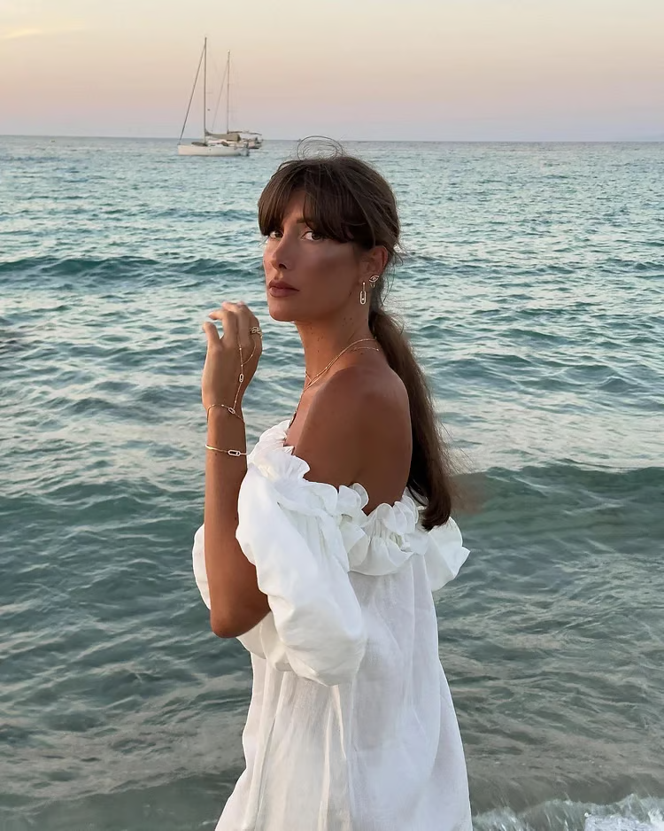 Sofia - Sukienka Off-Shoulder z Lnu