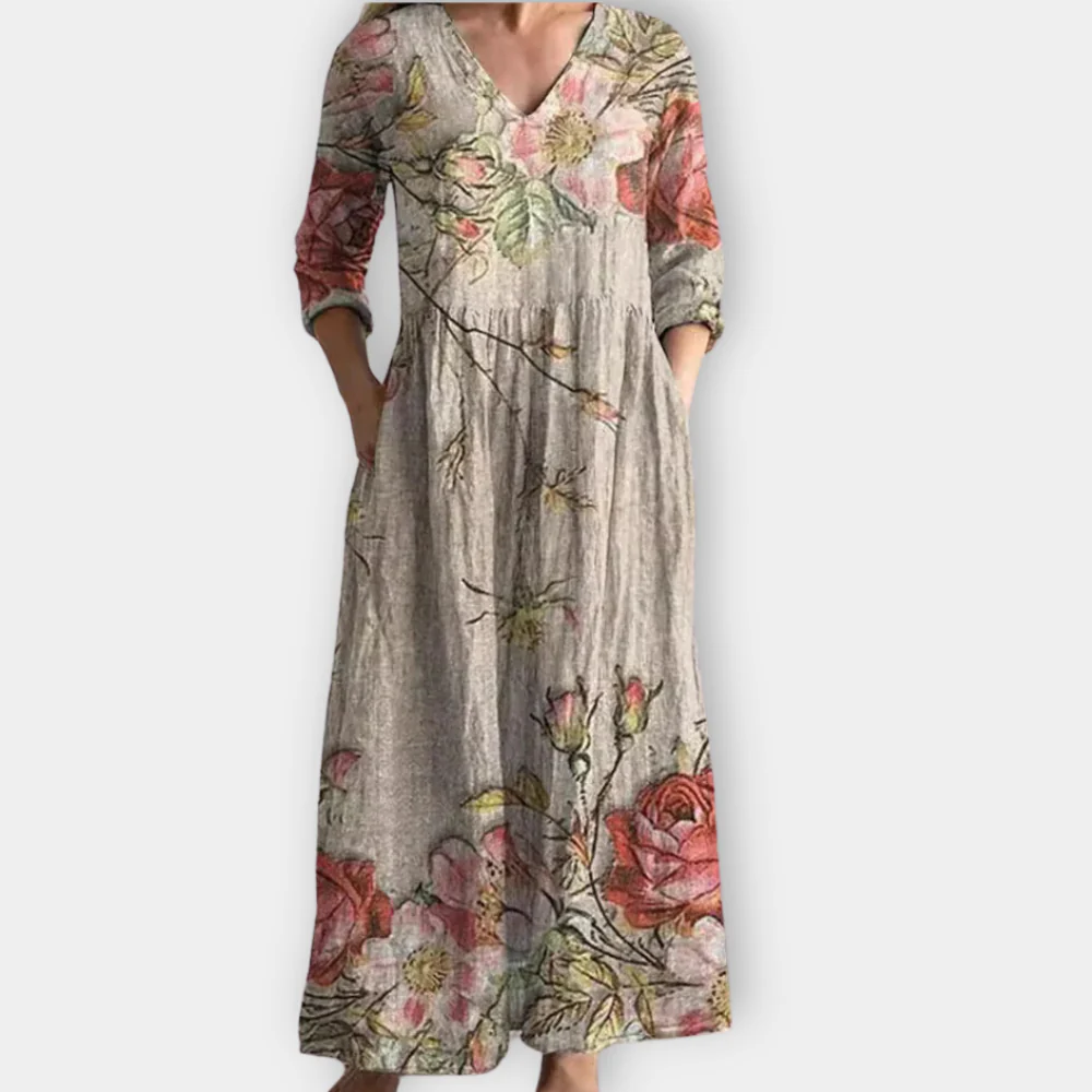 Liora - Miękka Rytmiczna Sukienka Boho Maxi