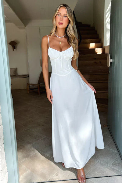 Cambria - Elegancka Sukienka Maxi na Ramiączkach