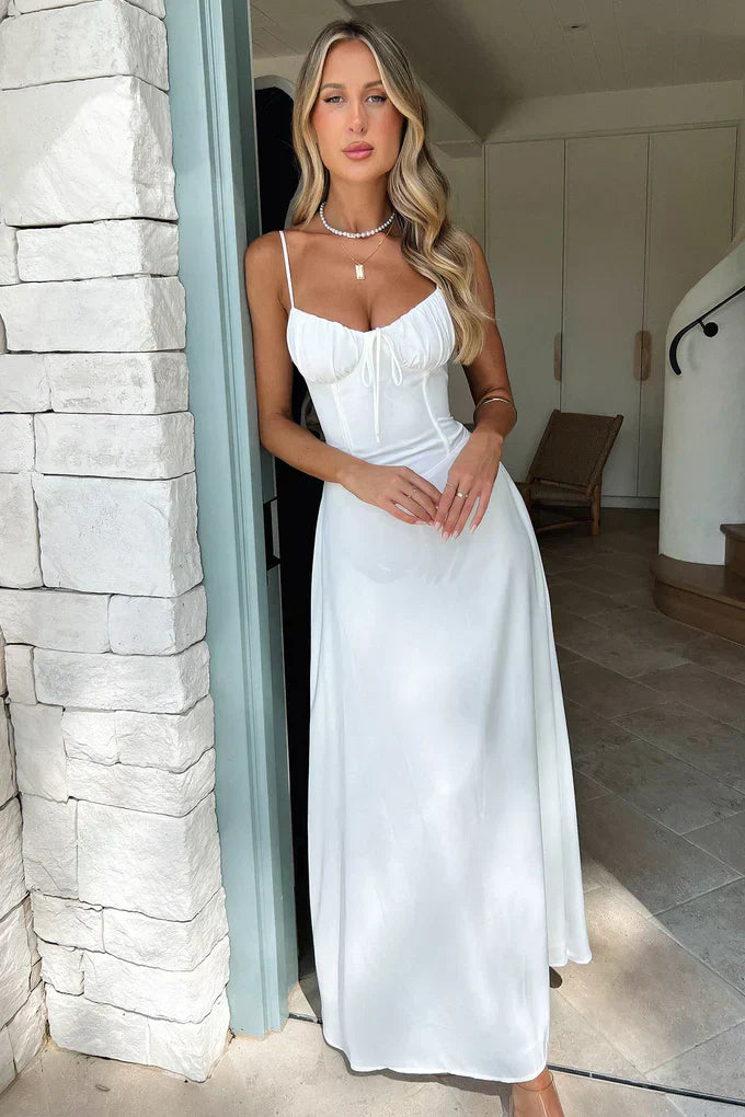 Cambria - Elegancka Sukienka Maxi na Ramiączkach
